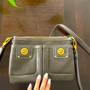 Authentic Marc Jacobs Snake Printed Leather Grey Crossbody